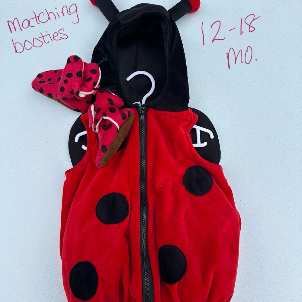 Red Ladybug Costume with Matching Booties
